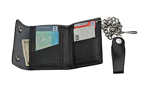 Szco Supplies Medium Bi-Fold Biker Wallet, 4.25x3.75-Inch, Black2