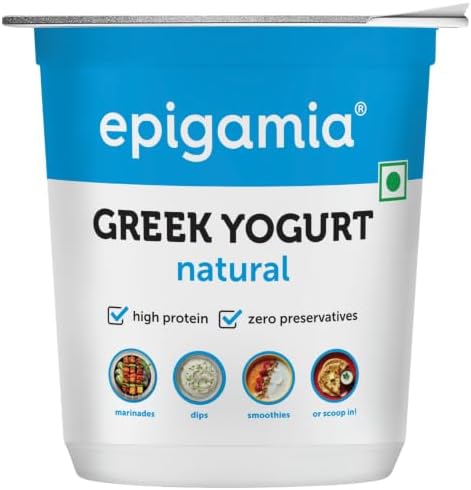 Epigamia Natural Greek Yogurt, 400 g |Zero Added Sugar | Zero Preservatives | Low Fat, high Protein