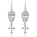 EVBEA Gothic Jewelry Skull Cross Drops Sparkly Big Chandelier Earrings for Women