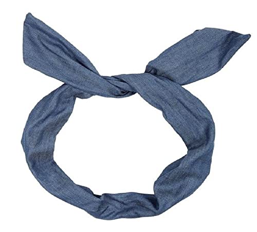 Mytoptrendz® Plain Wire Headband Retro Hair Tie Scarf various Style and Colour (Blue- denim)