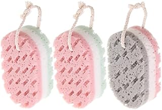3 Pack Bath Sponge Exfoliating Body Shower Sponge Soft Bath Scrubber for Men Women Kids Body Cleaning Supplies