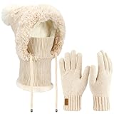 Geschenk: Das cremige Beige-Set (Strickmützen für Damen + Handschuhe) ist ein vielseitiges Präsent für Liebste. Die zeitlose Farbe harmoniert mit jedem Look und vermittelt stilvolle Fürsorge – ideal für Weihnachten oder kalte Überraschungen