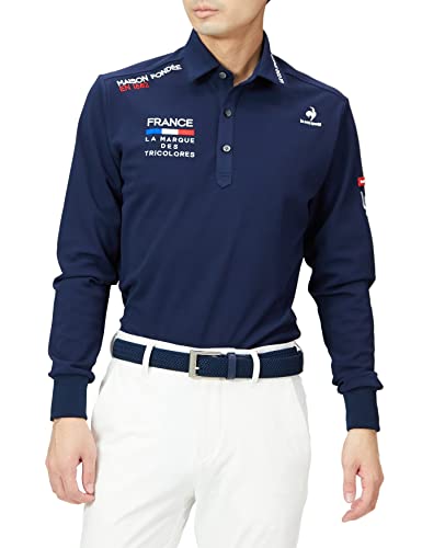 ゴルフ 長袖シャツ ポロシャツ  吸汗速乾 UPF15 ストレッチ 定番 かっこいい おしゃれ トリコロール メンズ NV00 日本サイズ3L相当