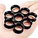 Pexveiuu 16mm Black Silicone Gauges Tunnels Plugs Earrings Thin Rubber Soft Gauges Tunnel Earring Flexible Plastic Ear Tunnel Plug Gauges Retainer Stretching Kit Piercing Jewelry Women Men 5/8 inch