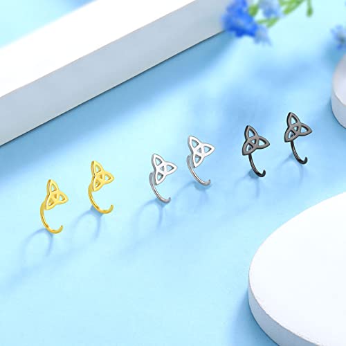 925 Sterling Silver Earrings for Women Girls Half Open Hoop Earrings Small Huggie Open Hoop Earrings Cartilage Piercing Earrings Eye of Horus/Hamsa Hand/Evile Eye Earrings Hypoallergenic Earrings Gift3