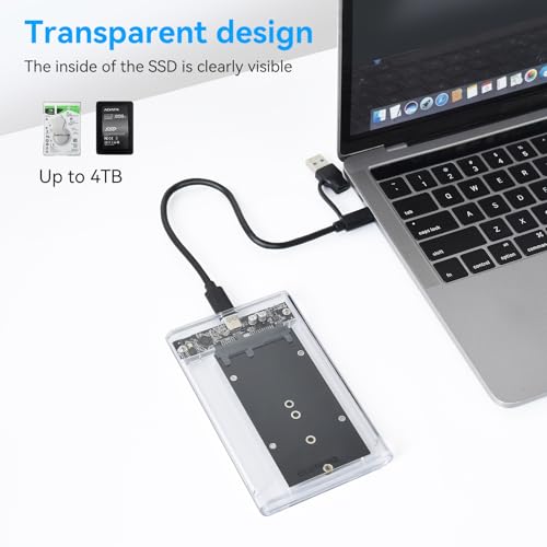 Image of ELUTENG 2.5'' Hard Drive Enclosure 5Gbps USB 3.0 to SATA External Hard Drive Enclosure Tool Free Hard Drive Case for 7mm 9.5mm HDD SSD 4TB Capacity Support UASP Compatible with WD Seagate Samsung | Tool Free Hard Drive Case for 7mm 9.5mm HDD SSD 4TB Capacity Support UASP Compatible with WD Seagate Samsung