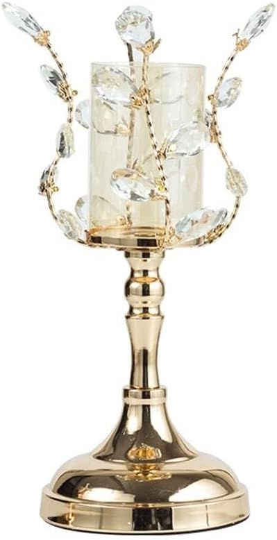 Romantic Crystal Candle Holder Candelabra, Nordic Style Table Decor for Candlelight Dinner, Living Room & Party