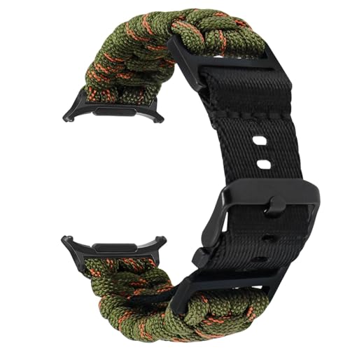 Abanen Nylon Braided Watch Band for Samsung Galaxy Watch 8 40mm 44mm,Paracord Strap with Adjustable Safety Buckle for Galaxy Watch 8 Classic 46mm (Green)