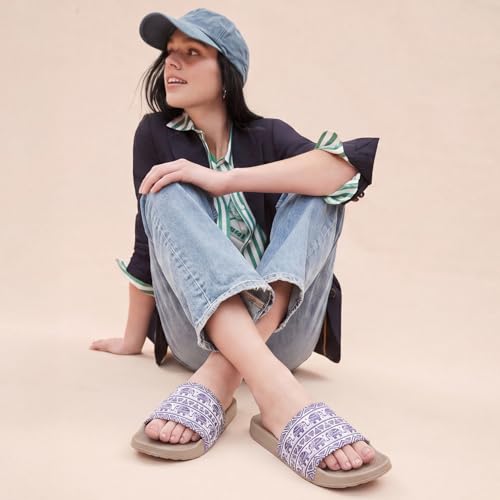 Image of YOHO Tropica Printed Comfortable Women Slides | Stylish Rainy Footwear & Waterproof Monsoon Sandals | Soft Inner Lining On Strap
