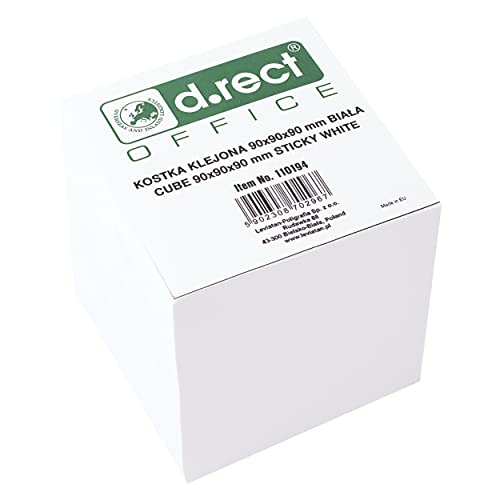 D.RECT Bloc de notas, 90 x 90 x 90 mm, aprox. 850 hojas,