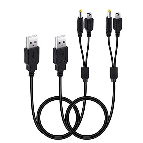 Mcbazel 2 en 1 Câble de Chargeur PSP, 2 Pièces Câble de Chargeur de PSP Câble de Charge USB pour PSP 3000/2000/1000/PSP E1004/E1000