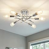 YNXing Lámpara De Techo De Montaje Semi Empotrado Moderna,Lámpara De Araña De Metal, Iluminación De Techo De 6 Luces...