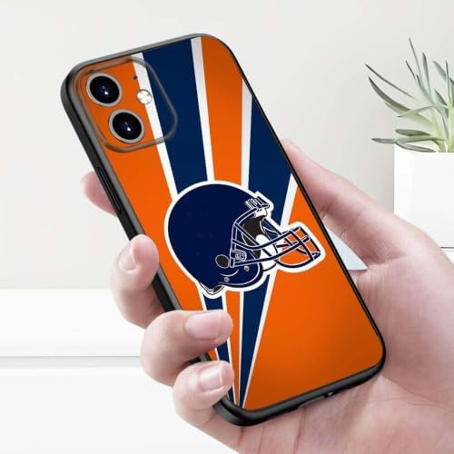 Chicago Football Designed for iPhone 12 Mini Case, Silicone Shockproof Slim Thin Rugby Theme Phone Case for iPhone 12 Mini 5.4 inch Black, case12Mini image 5