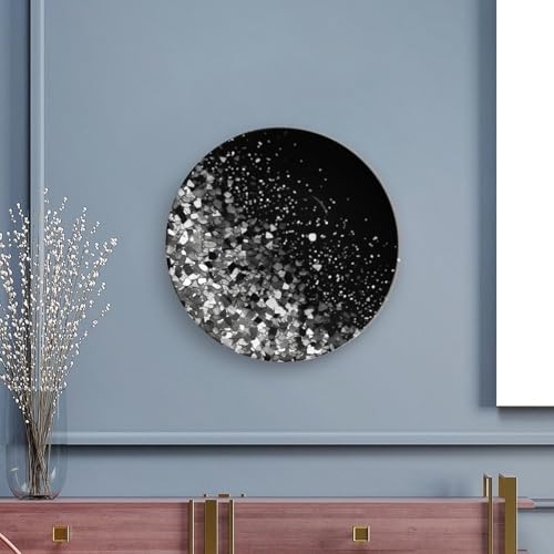 Plato decorativo blanco con glitter y soporte 7 pulgadas miniatura 5