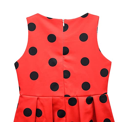Dressy Daisy Ladybug Costumes Red And Black Polka Dot Fancy Dress For Little Girls Halloween Birthday Party Outfits Summer Casual Wear Size 8 Red 289 #TOP3