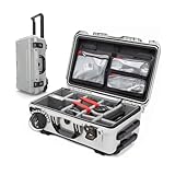 NANUK 935 Pro Kit Foto - Maleta rígida e Impermeable para cámara, con separadores Acolchados y Ruedas, 56 x 36 x 23 cm - Resistente al Polvo y a los Golpes, Equipaje de Cabina - Plata