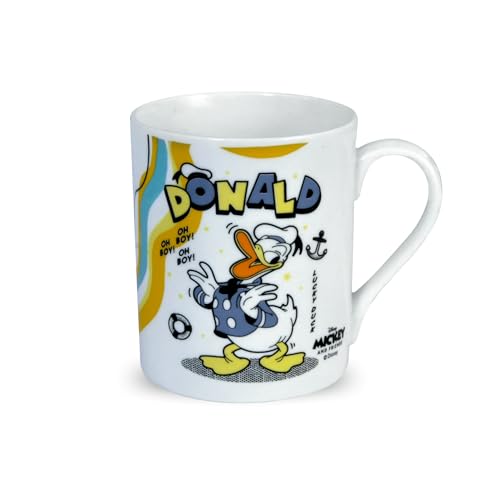 Image of Clay Craft - Official Disney Mugs : Donald Duck Print, Fine Ceramic Coffee Mug, 360 Ml |Cartoon Character Gift Mug for Kids & Adults | Microwave & Dishwasher Safe