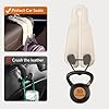 CoBak Purse Hook for Car - Universal Premium Stitched Leather and Aluminum-Magnesium Alloy Double Car Seat Back Storage Hook for Purses, Handbags, Bags (4 Pack),Beige #3
