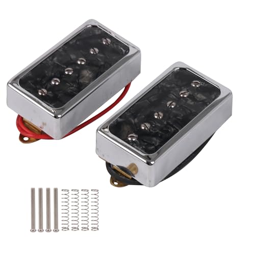 Yibuy Black Pearl P90 Single Coil Bridge & Neck Pickups Set for Electric Guitar Parts