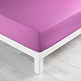 100% Algodon Douceur D\'Intérieur 1640673 - Sabana Ajustable 1 Persona , 90 X 190 Cm , Liso 57 Hilos, Rosa