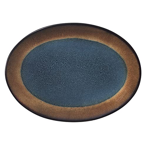 Pfaltzgraff Monroe Blue Oval Serving Small Platter, 12.75-Inch #TOP22