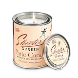 Skeeter Screen 90400 Patio Candle – 80 Hour Burn Time – Clean-Burning Essential Oil Formula – Lead-Free Wick – 15 oz Decorative Tin – Fresh Outdoor Scent for Patios, Decks, Balconies & More