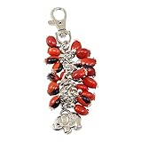 Peruvian Souvenir Gift Red Silver Elephant Handmade Keychain (4