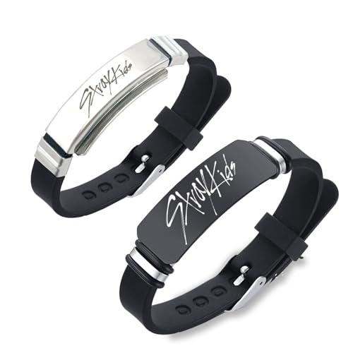 BJPERFMS Braccialetti Stray Kids, 2 Pezzi Braccialetto Amicizia, Merchandising Kpop, Regolabile per Bambini Fans
