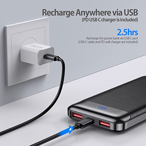 Enegon 3-Pack Usb-C Portable Charger 10000Mah, 2-Pack Power Bank And 20W Pd Fast Charging Power Bank With 20W Type-C Wall Charger For Iphone, Ipad, Galaxy S9, Tablets And More #TOP3