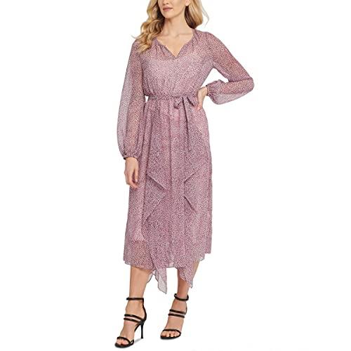 Dkny Womens Chiffon Animal Print Casual Dress Pink Xl #TOP27