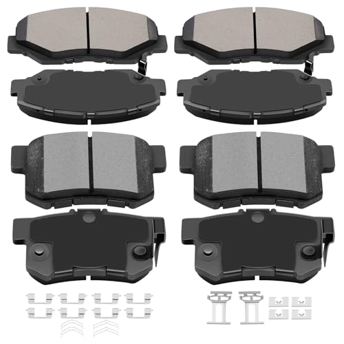 Image of ECCPP 8pcs Front Rear Ceramic Disc Brake Pad Kit for For Honda For CR-V | 2002 2003 2004,For Honda For Element 2003 2004 2005 2006 2007 2008 2009 2010 2011;D914-7795 D536-7418;w /Hardware