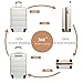 Kono Carry on Luggage Hard Shell ABS Cabin Suitcase 4 Wheeled Spinner 55cm 33L (Cream White)
