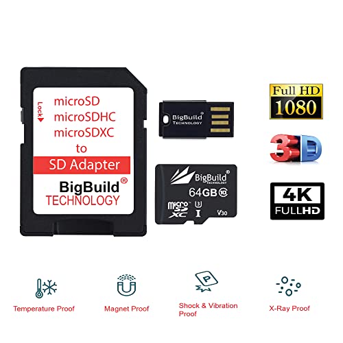 Bigbuild Technology 64Gb Ultra Fast 100Mb/S U3 Microsdxc Memory Card For Blackberry Evolve, Evolve X, Key2, Key2 Le Cell Phone #TOP2