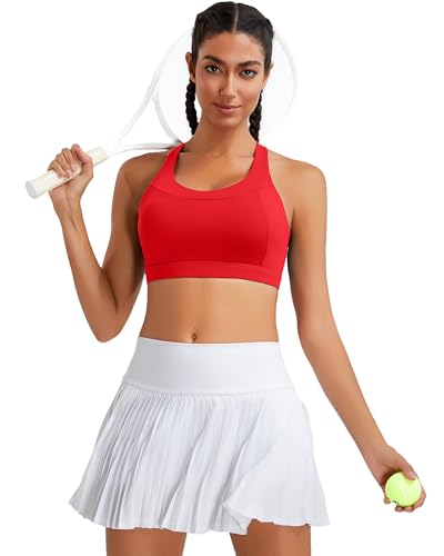 RUNNING GIRL Sports Bras for Women High Support,Racerback Molded Cup Sports Bra with Sewn in Pads