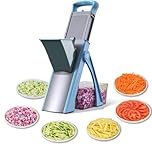 Upgrade Safe Mandoline Slicer Plus, Adjustable Potato Slicer, Vegetable Chopper Food Slicer, Potato Chip Cutter, Veggie Salad Chopper Kitchen Chopping Artifact (Blue)