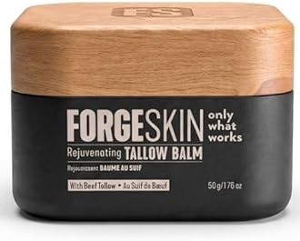 Forge Skin® Wrinkle Defense Beef Tallow Balm [TALLOW-BASED] Moisturizer for Face Hydration - Hydrating Anti Aging Skin Cream - Natural Facial Skincare Lotion with Essential Oils (1.76 OZ)