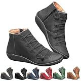 GHTYDD Women's Vintage Casual Flat Ankle Boots Lace Up...