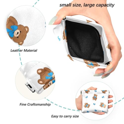 Cute Brown Bears Coin Purse Leather Pouch Change Purse, Squeeze Coin Pouch for Cards, Keys & Lipsticks, Unisex2