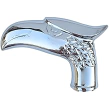 Medieval Replicas Handmade 3.7 inch Eagle Head Walking Stick/Cane Vintage Look Brass Handles with Carved Detailing, 3.7 x 0.8 x 2.4 inches, Silver