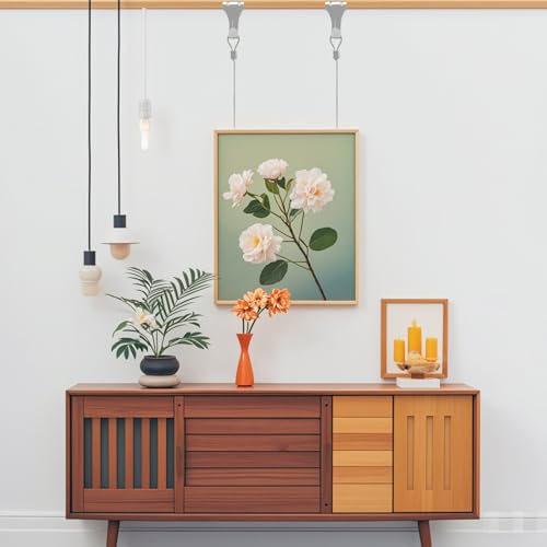 Image of 2PCS Adjustable Hooks,Sunxer Tool Gallery Picture Hanging System Fits 1mm-1.5 mm Wire Rope for Hanging Picture Photograph Mirror Artwork