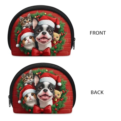 Dolyues Christmas Animal Small Coin Purse for Women Girls Zipper Change Bag Mini Pouches Travel Makeup Bag for Purse Christmas Gift Shell Coin Purse Cute2