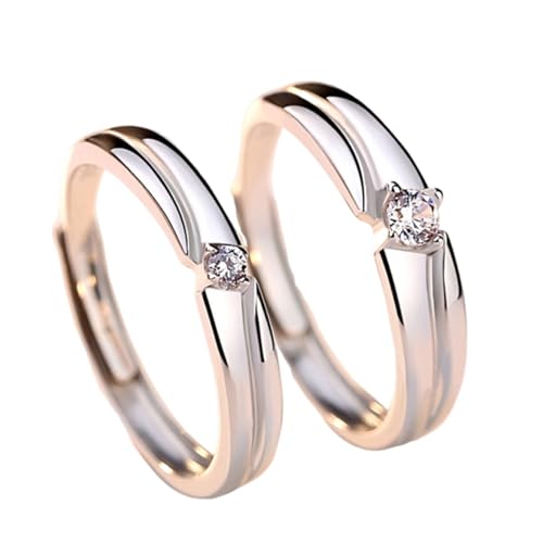 Bague de fiançailles couple en argent 925 cadeau idéal pour promesse et anniversaire