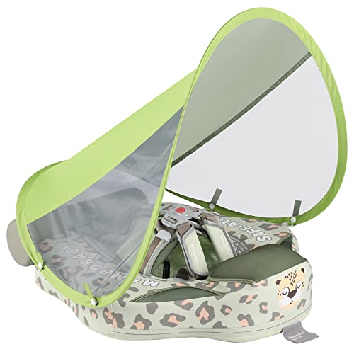 Image of GENTEACO Newest Mambobaby Baby Swim Float with Canopy Non-Inflatable Infant Pool Float with Tail 3-24 Months Avoid Flip Solid Skin-Friendly Material for Toddler Boys Girls