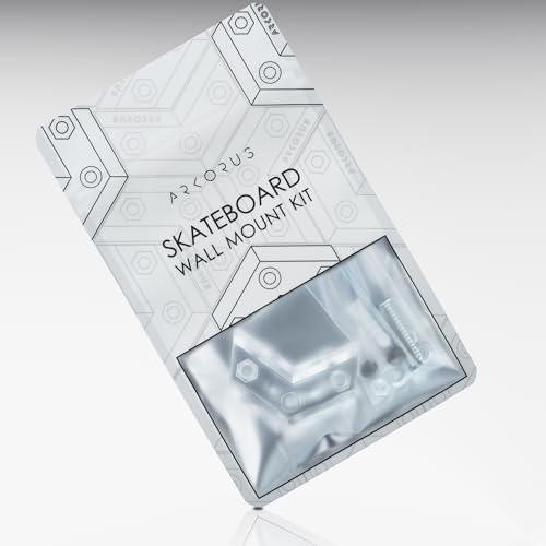 Image of Skateboard Wall Mount - Premium Clear Skateboards Hanger - Storage Rack | Durable Vertical Deck Display, Acrylic Floating Holder to store Decks & Longboards by Arkorus
