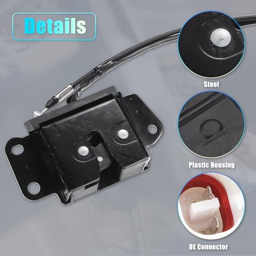 Image of X AUTOHAUX Replacement Rear Liftgate Door Lock Actuator with Cable for Toyota 4Runner 1996-2002 Tailgate Latch Assembly No.6935035020 Black Silver Tone