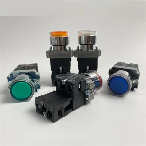 Interruptor de botón XB2 con autorreinicio instantáneo y luz LED roja para panel de 380V 6