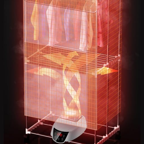 ALIEDA Verwarmde kledinglucht elektrisch, oververhittingsbeveiliging Intelligente constante temperatuur elektrische kledinglucht binnenshuis verwarmd, touchscreen energiebesparing Verwarmde droger - Image 8