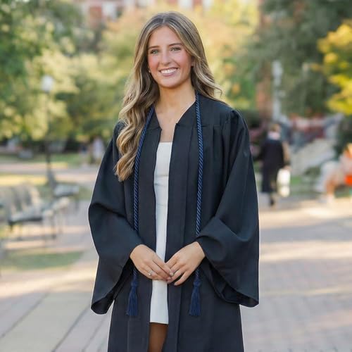 Image of GraduationMall Double Graduation Honor Cords Navy Blue 68 inch