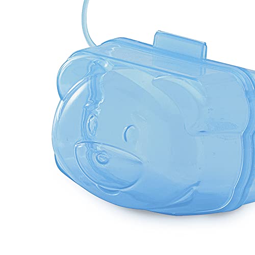 Adoleta Bebê Porta Chupetas Infantil Urso Translúcido Azul