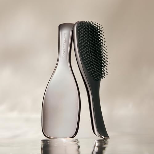 Image of Tangle Teezer Chrome Ultimate Detangler Brush, Straight to Curly, Gunmetal | Patented two-tier, regular-flex teeth reduce breakage & split ends on wet or dry hair; limited-edition hairbrush for all ages